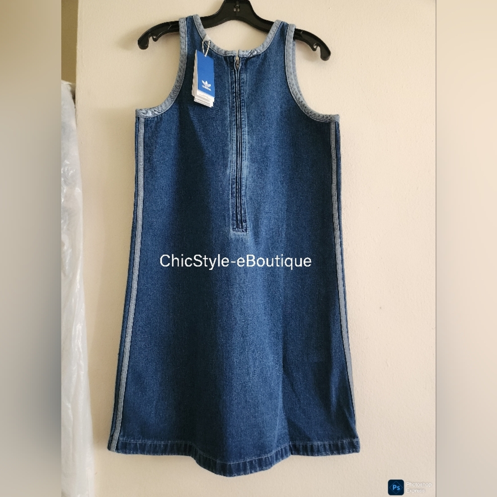 Adidas Women's Denim Tank Dress Indigo Denim 100 Cotton Nwt - Picture 15 of 16